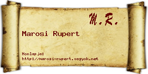 Marosi Rupert névjegykártya